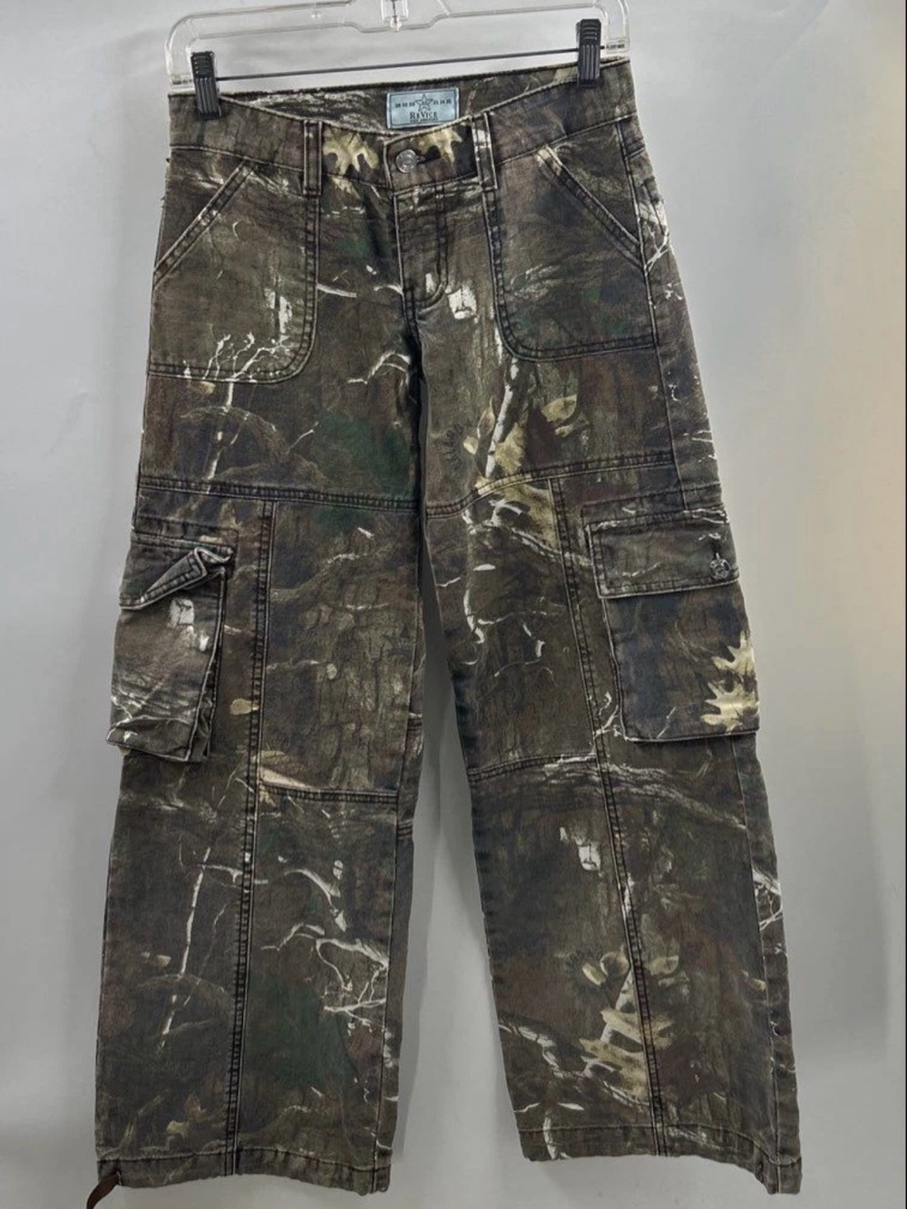 Revice Womens Green Camouflage
Pockets Wide-Leg Cargo Pants Size 22